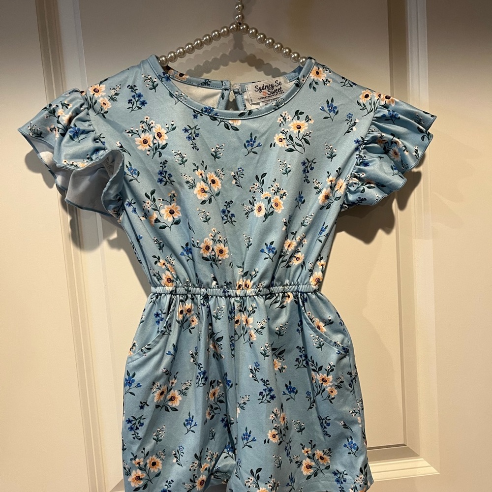 Blue flower romper